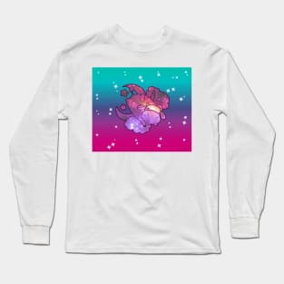 Sparkly Ombre Space Angel Cow Long Sleeve T-Shirt